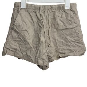 Abercrombie & Fitch Cream Colored Pull On Linen Blend Shorts